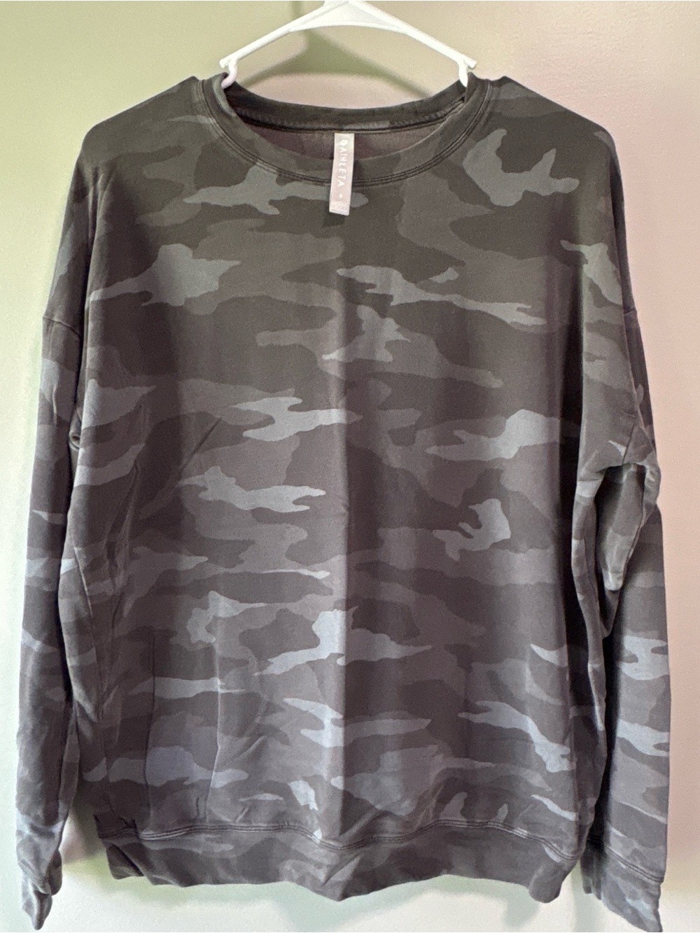 Athleta Gray Camouflage Crewneck